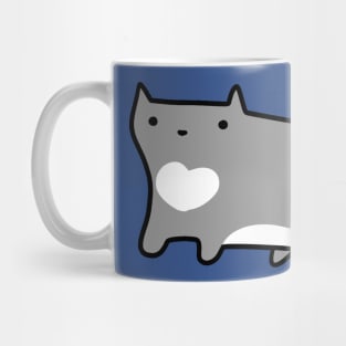 Heart Marking Blue Cat Mug